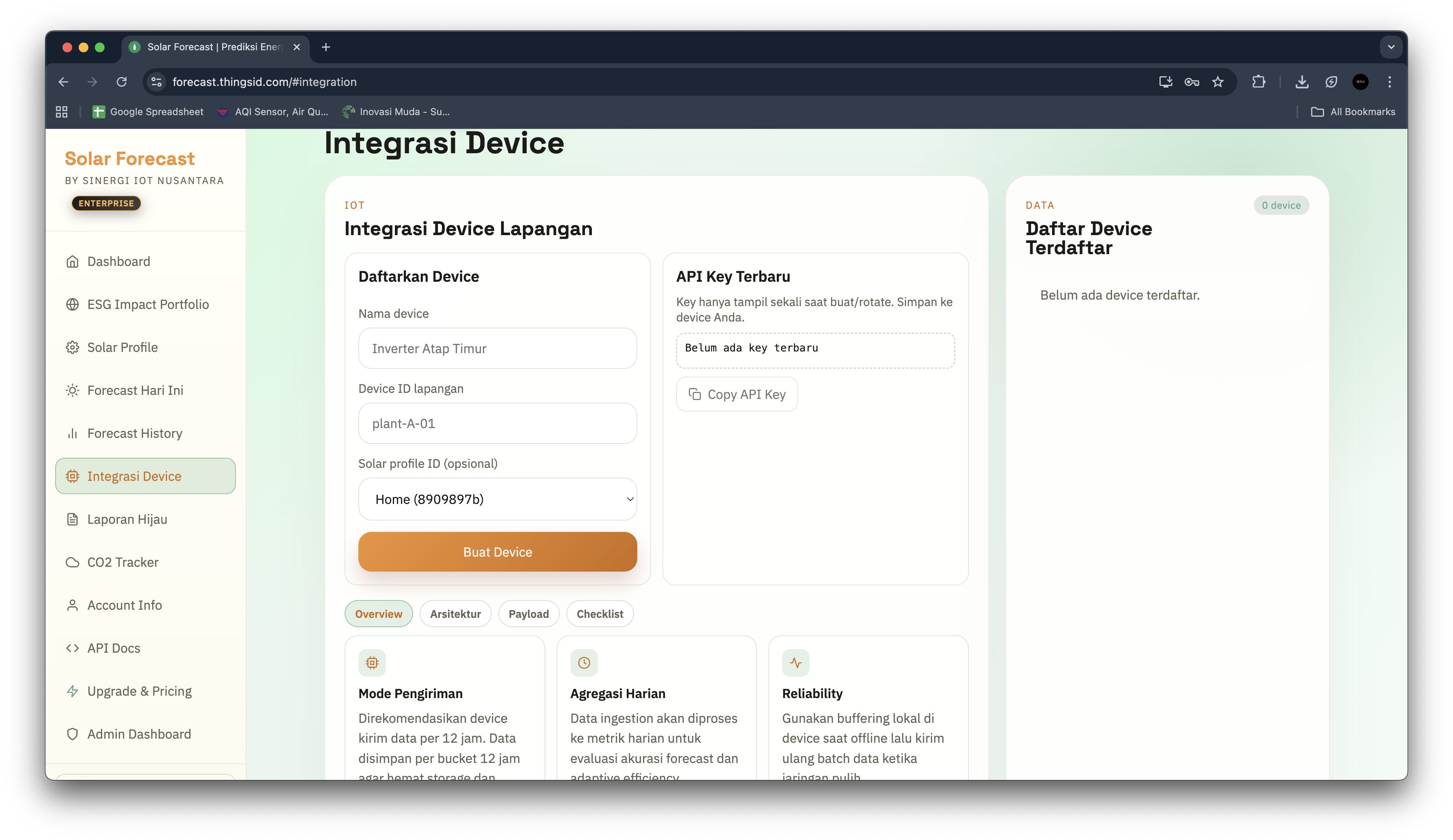Integrasi device lapangan